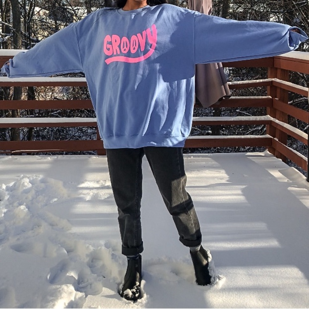 Groovy Hand-Lettered Preppy Women Sweatshirt
